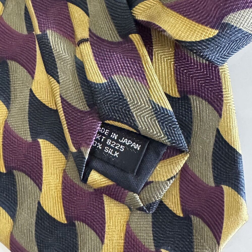 Vintage Jhane Barnes Tie Lot Mens Silk Geometric Wave Abstract mens 90s formal - Picture 8 of 10